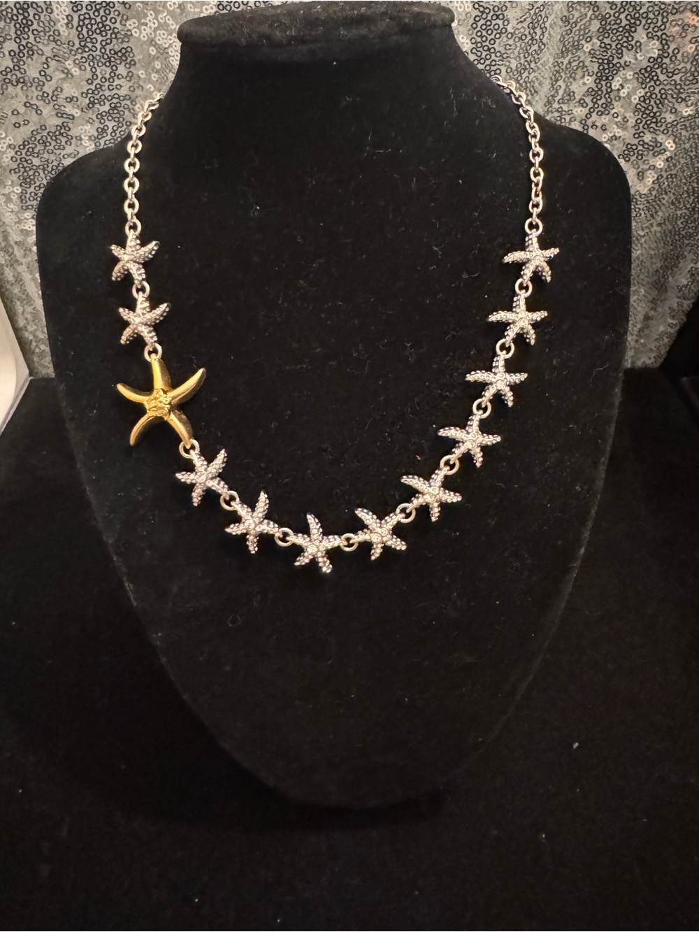 Versace Dua Lipa Two-Tone Starfish Necklace in Silver and Gold